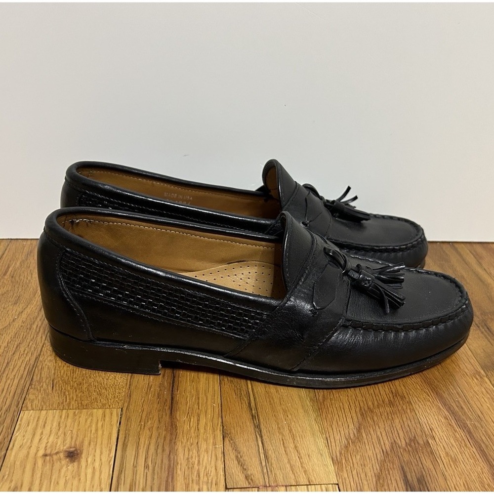 FootJoy Black Tassel Leather Loafers-Size 9 D Made In USA Mens - Picture 5 of 8